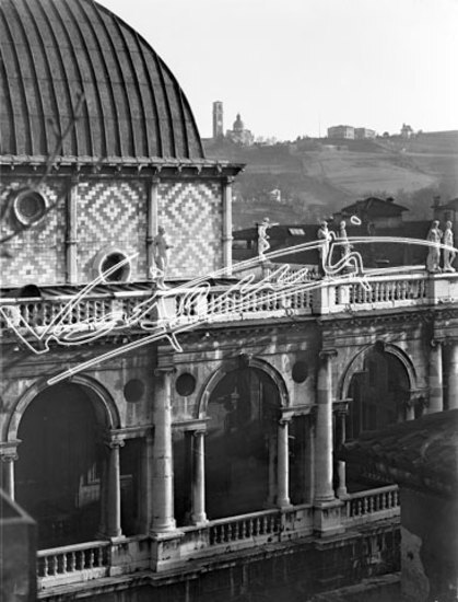 Basilica Palladiana. lastra di vetro - negativo bianco e nero fto mm 180x240