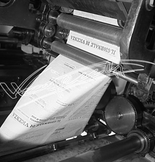 Il Giornale di Vicenza : Tipografia. pellicola - negativo bianco e nero fto mm 60x60