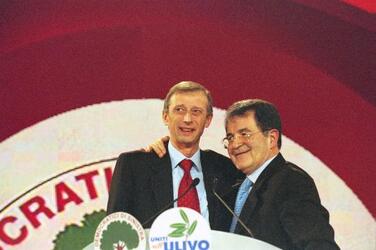 PIERO FASSINO POLITICO DS ROMANO PRODI POLITICO ULIVO III CONGRESSO DS