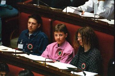 STUDENTI IN AULA A MONTECITORIO PARLAMENTO GIOVANI