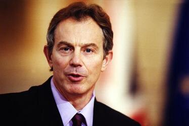 TONY BLAIR PRIMO MINISTRO INGLESE DURANTE IL VERTICE ITALO BRITANNICO