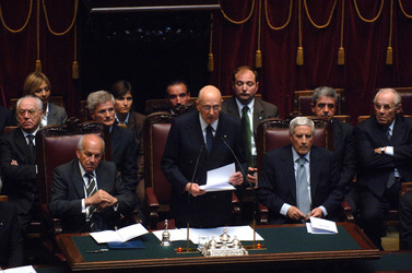 GIORGIO NAPOLITANO PRESIDENTE BERTINOTTI MARINI GIURAMENTO