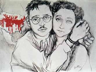 JULIUS E ETHEL ROSENBERG 1950 SPIONAGGIO IN UN DISEGNO DI GUTTUSO