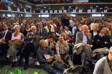 ASSEMBLEA SINISTRA DEMOCRATICA CLAUDIO FAVA ARMANDO COSSUTTA CON LA MOGLIE FAMIANO CRUCIANELLI FULVIA BANDOLI