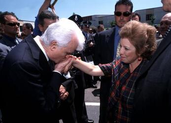 GIANCARLO CASELLI MAGISTRATO CON AGNESE BORSELLINO VEDOVA DEL MAGISTRATO PAOLO