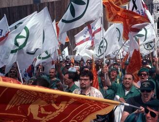LEGA NORD MANIFESTAZIONE GUARDIA PADANA DEVOLUTION MILITANTI LEGHISTI