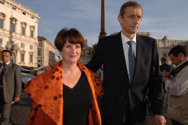 PIERO FASSINO POLITICO DS CON LA MOGLIE ANNA SERAFINI