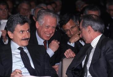MASSIMO D ALEMA TOMMASO PADOA SCHIOPPA ECONOMISTA FRANCO BASSANINI GIULIANO AMATO
