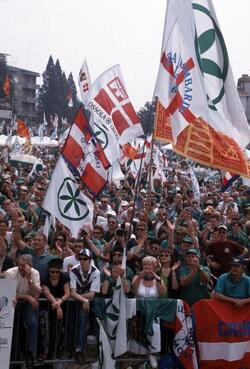 LEGA NORD MANIFESTAZIONE GUARDIA PADANA DEVOLUTION MILITANTI LEGHISTI