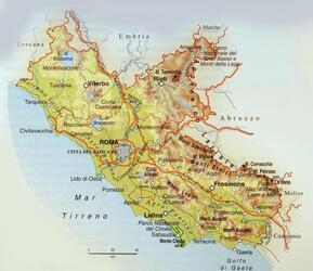 REGIONE LAZIO cartina mappa