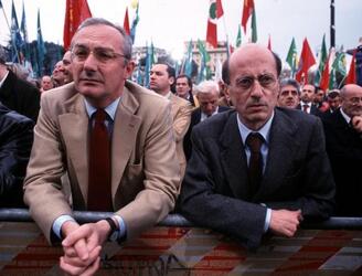 ENRICO BOSELLI CON ROBERTO VILLETTI ALLA MANIFESTAZIONE NAZIONALE DELL ULIVO