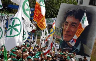 LEGA NORD PONTIDA BANDIERE UMBERTO BOSSI