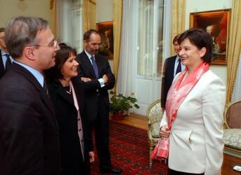 SUSANNE RIESS PASSER VICE CANCELLIERE FEDERALE AUSTRIACO INCONTRA GLI ONOREVOLI AL PARLAMENTO ITALIANO BRUGGER SIEGFRIED E THALER AUSSERHOFER HELGA