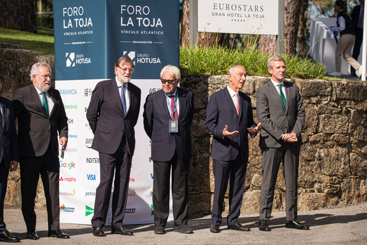 Felipe VI and Pedro S&aacute;nchez attend the opening of the La Toja Forum in O Grove Pontevedra 