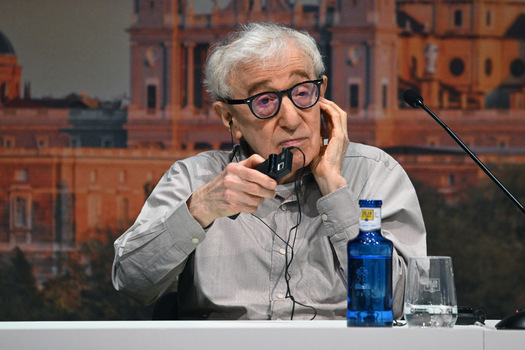 Director Woody Allen holds a press conference ahead of the filming of his new film in Madrid