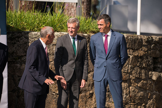Felipe VI and Pedro S&aacute;nchez attend the opening of the La Toja Forum in O Grove Pontevedra 