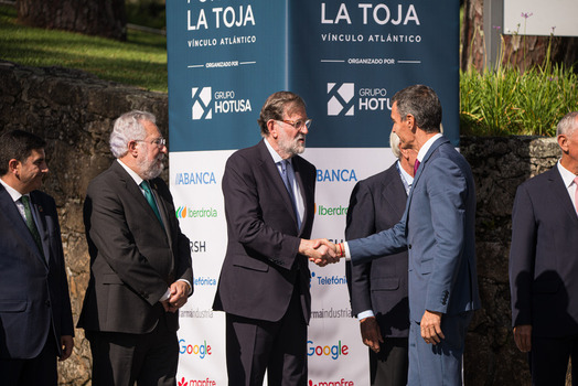 Felipe VI and Pedro S&aacute;nchez attend the opening of the La Toja Forum in O Grove Pontevedra 