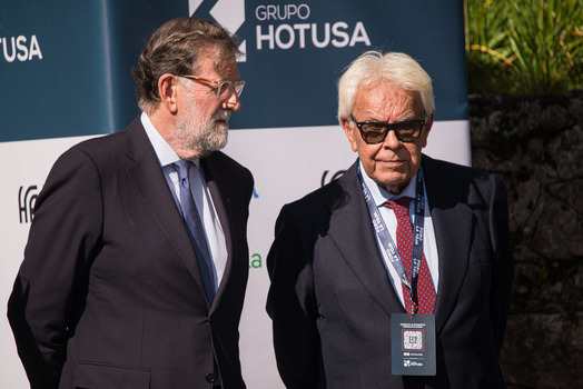 Felipe VI and Pedro S&aacute;nchez attend the opening of the La Toja Forum in O Grove Pontevedra 
