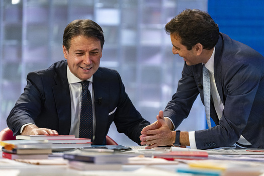 Giuseppe Conte Guest On The Television Show L Aria Che Tira Giuseppe Conte Guest On The Television Show L Aria Che Tira