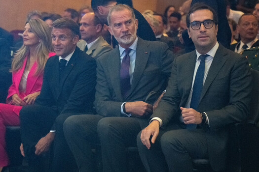 Felipe VI and Macron address the France ��Spain Trade and Investment Forum