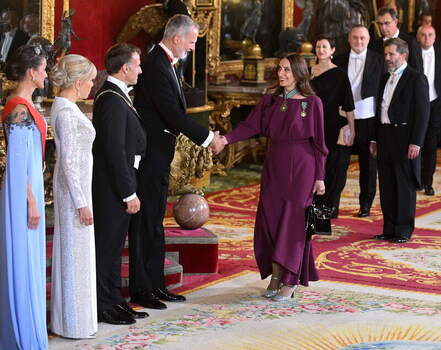 The King and Queen are hosting a gala dinner at the Royal Palace in honour of the President of the French Republic Emmanuel Macron and his wife Brigitte Macron