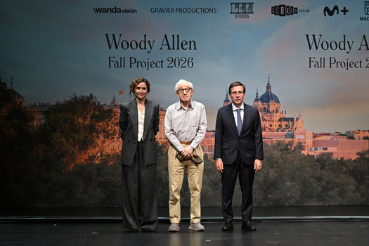 Director Woody Allen holds a press conference ahead of the filming of his new film in Madrid