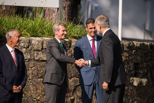 Felipe VI and Pedro S&aacute;nchez attend the opening of the La Toja Forum in O Grove Pontevedra 