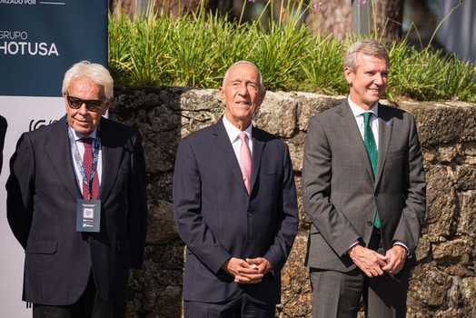 Felipe VI and Pedro S&aacute;nchez attend the opening of the La Toja Forum in O Grove Pontevedra 