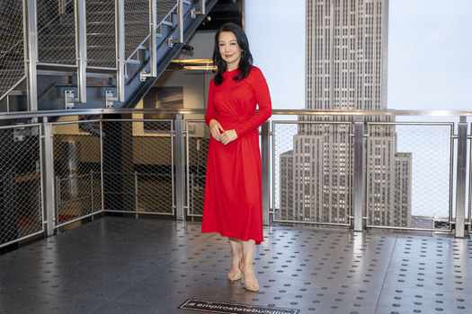 Ming Na Wen Visits The Empire State Building In New York Ming Na Wen Visits The Empire State Building In New York