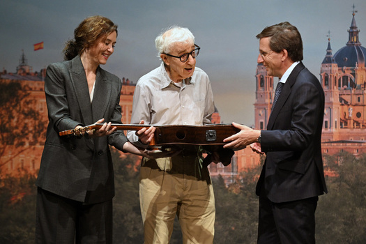 Director Woody Allen holds a press conference ahead of the filming of his new film in Madrid