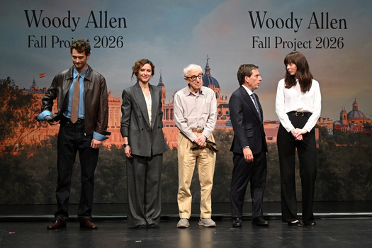 Director Woody Allen holds a press conference ahead of the filming of his new film in Madrid