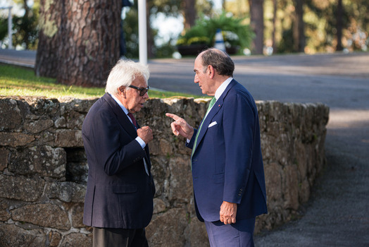 Felipe VI and Pedro S&aacute;nchez attend the opening of the La Toja Forum in O Grove Pontevedra 