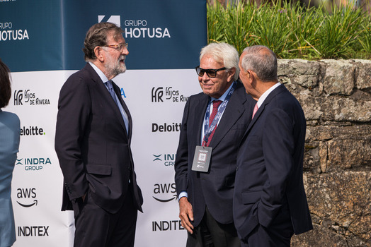 Felipe VI and Pedro S&aacute;nchez attend the opening of the La Toja Forum in O Grove Pontevedra 