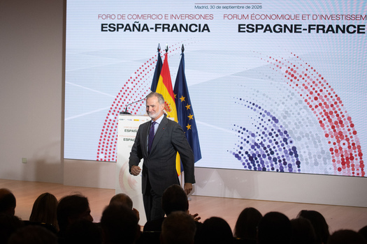 Felipe VI and Macron address the France ��Spain Trade and Investment Forum