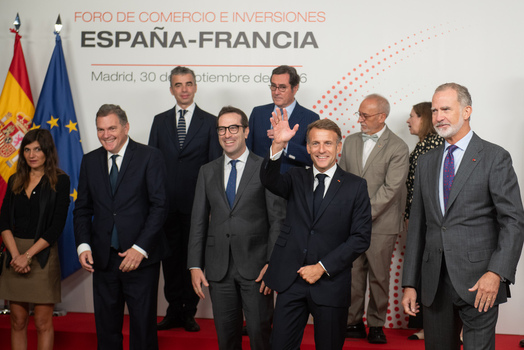 Felipe VI and Macron address the France ��Spain Trade and Investment Forum
