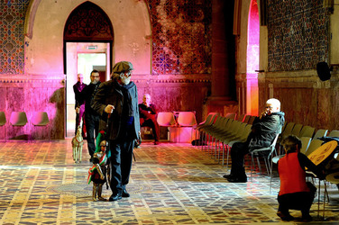 Mimmo Cuticchio in un suo spettacolo. Fotografie di Giulio Azzarello &copy;2017.
