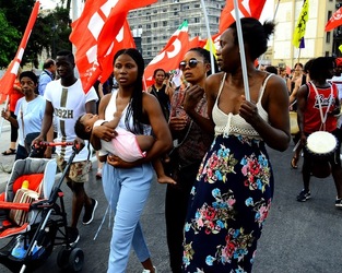 MIGRANTI manifestazione. Fotografie di Giulio Azzarello &copy;2018.