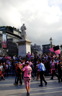 I TIFOSI DEL PALERMO CALCIO in piazza per festeggiare. Fotografie di Giulio Azzarello ©2014. I TIFOSI DEL PALERMO CALCIO in piazza per festeggiare. Fotografie di Giulio Azzarello ©2014.