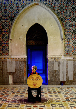 Mimmo Cuticchio in un suo spettacolo. Fotografie di Giulio Azzarello &copy;2017.