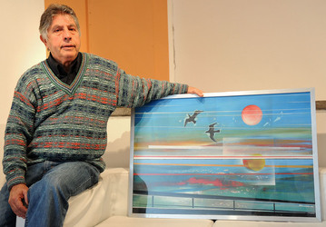 ANGELO DENARO pittore artista siciliano con la sua scultura di ferro. Fotografie di Giulio Azzarello &copy;2014.