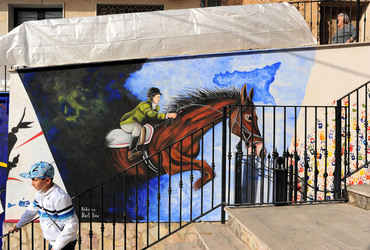 IL MURO DELL ANTIMAFIA e della legalit&agrave; a Partinico in Sicilia. Fotografie di Giulio Azzarello &copy;2014.