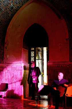 Mimmo Cuticchio in un suo spettacolo. Fotografie di Giulio Azzarello &copy;2017.