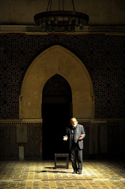 Mimmo Cuticchio in un suo spettacolo. Fotografie di Giulio Azzarello &copy;2017.