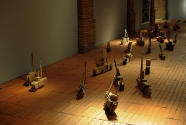 Installazione di Anne Clemence DeGrollee alla GAM di Palermo. Fotografie di Giulio Azzarello &copy;2017.