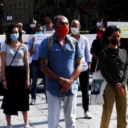 TEATRANTI che manifestano. Fotografie di Giulio Azzarello ©2020. TEATRANTI che manifestano. Fotografie di Giulio Azzarello ©2020.