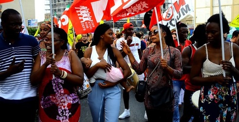 MIGRANTI manifestazione. Fotografie di Giulio Azzarello &copy;2018.