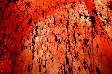 BIENNALE di VENEZIA padiglione giapponese. Foto di Giulio Azzarello &copy;2015 2016. Opera di Chiharu Shiota The KEY in the HAND .