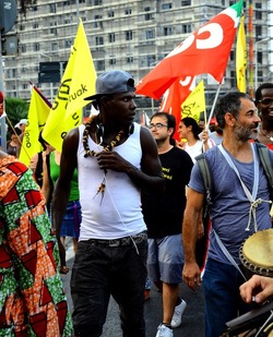 MIGRANTI manifestazione. Fotografie di Giulio Azzarello &copy;2018.