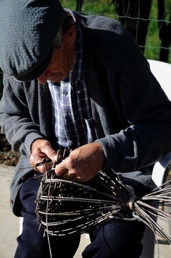 CESTO tipico tradizionale siciliano impagliato. Fotografie di Giulio Azzarello &copy;2014.