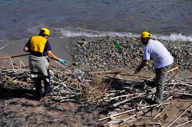 LA BONIFICA delle coste a Palermo una azione simbolica di Lega Ambiente Sicilia. Fotografie di Giulio Azzarello &copy;2014.